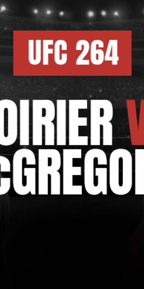 Dustin Poirier (left) is favored over Conor McGregor (right) in the UFC 264 odds.
