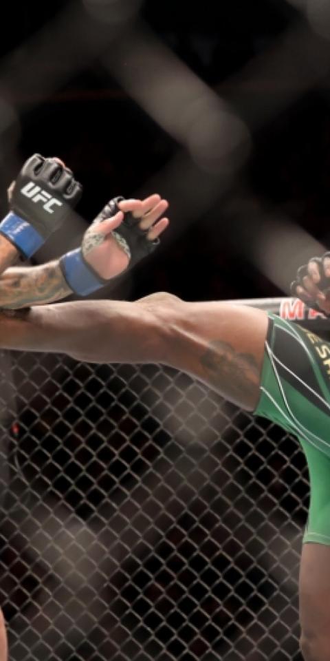 Israel Adesanya (right) is favored in the Adesanya vs Pereira 2 odds for UFC 287