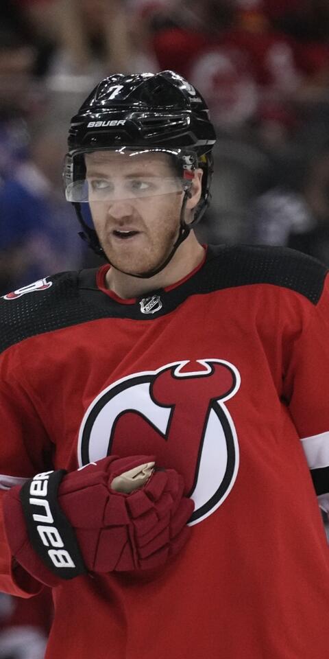 Dougie Hamilton's New Jersey Devils featured in our Devils vs Rangers odds and picks