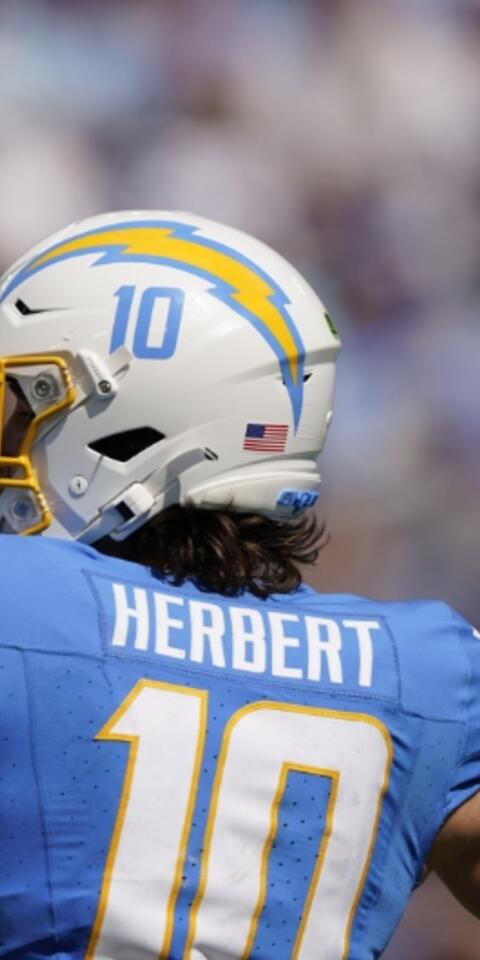 Justin Herberts' Los Angeles Chargers featured in our Chargers vs Vikings picks and odds