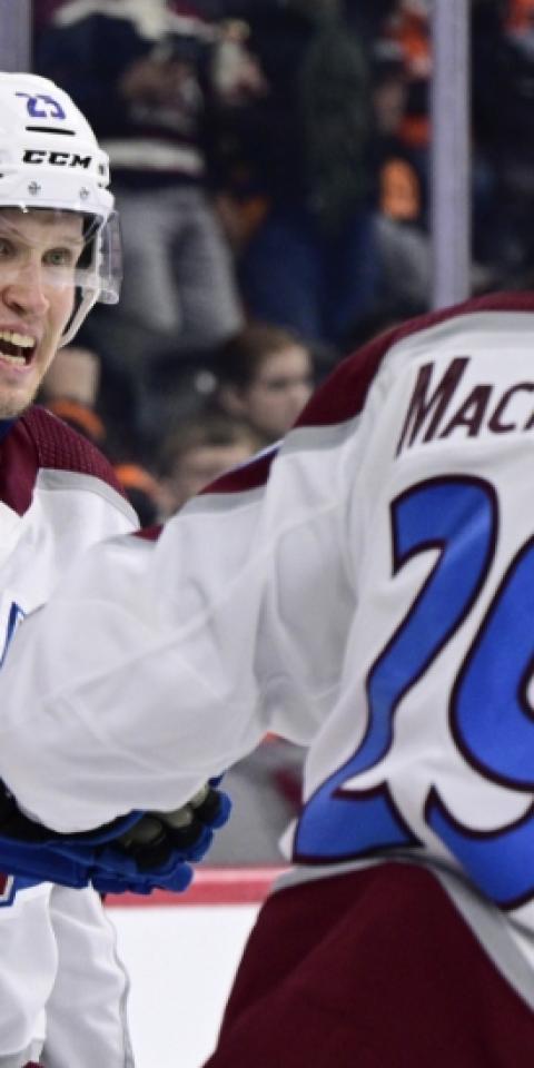 Nathan MacKinnon featured in our NHL SOG props and odds