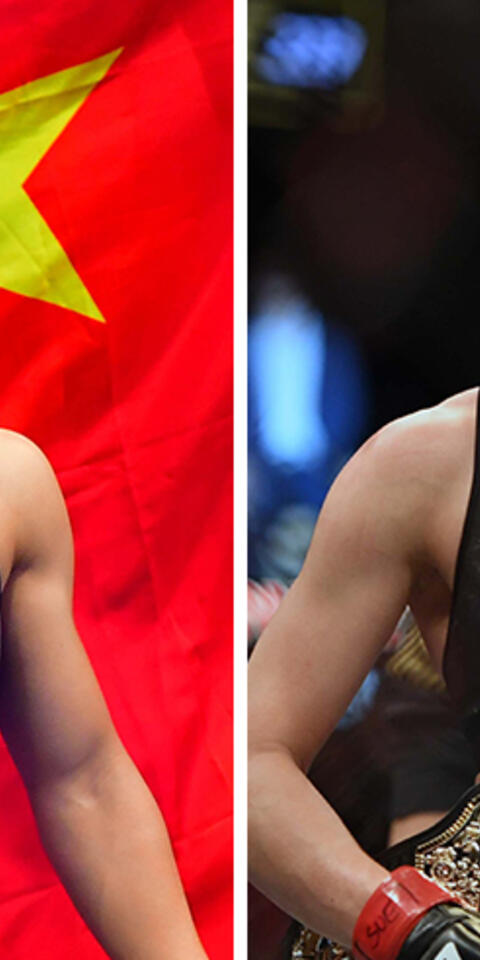 Zhang Weili (left) is favored in the Namajunas vs Weili 2 odds at UFC 268.