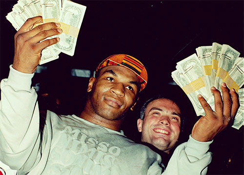 Mike Tyson with cash