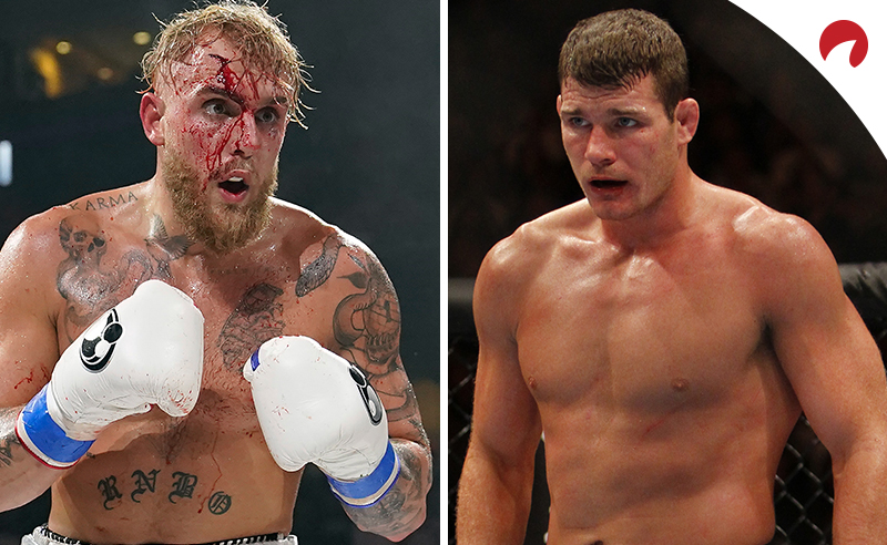 Jake Paul (left) is favored in the Paul vs Bisping odds.