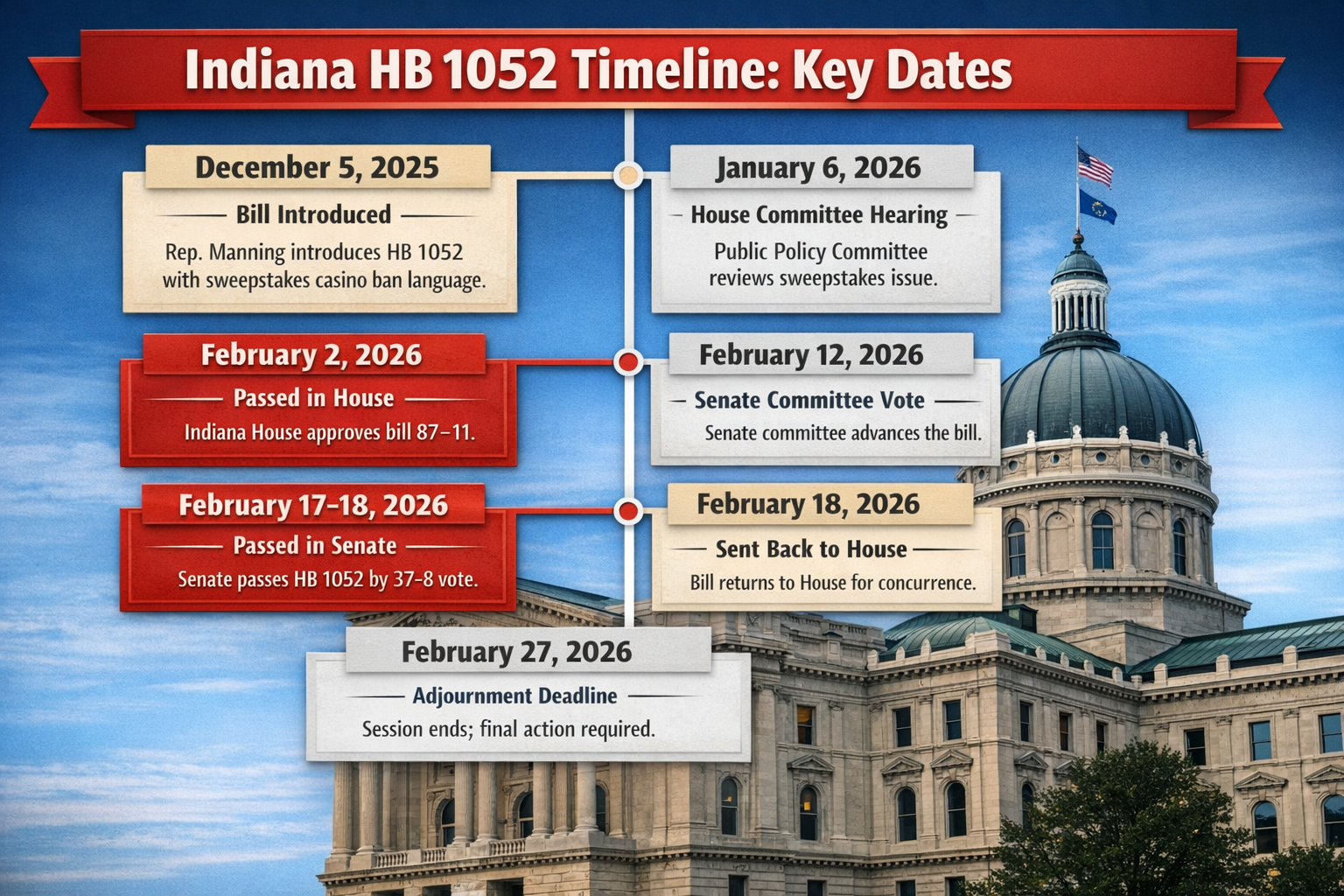 Indiana HB 1052 Timeline Key Dates