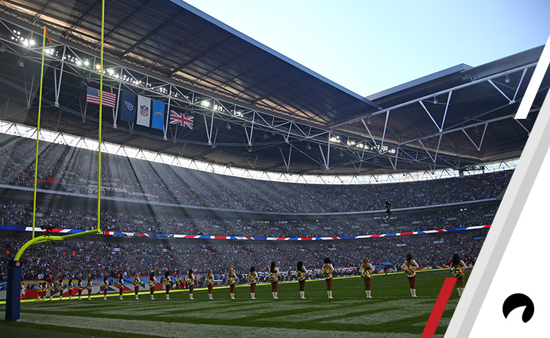 A general view of Wembley Stadium is shown during the NFL game between Tennessee Titans and Los Angeles Chargers on October 21, 2018 in London, United Kingdom.