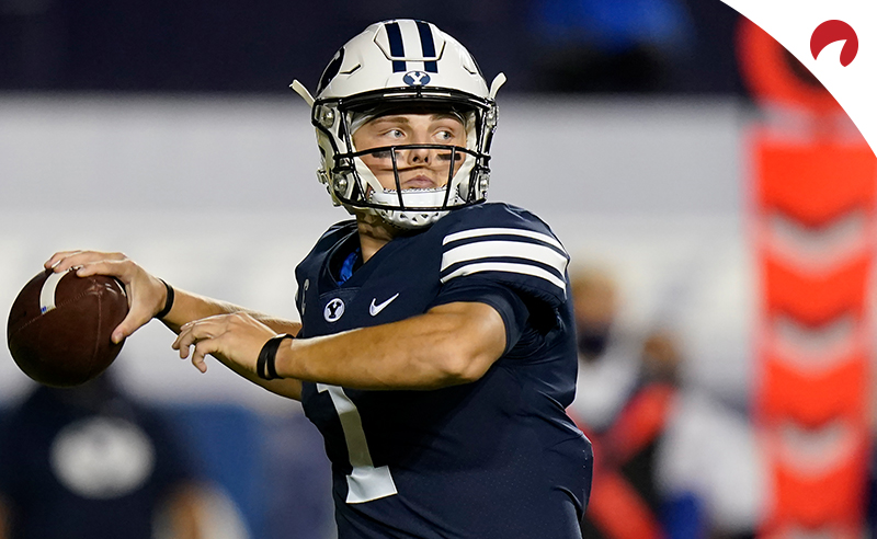 BYU quarterback Zach Wilson (1) throws downfield during an NCAA college football game against Texas State on Oct. 24, 2020, in Provo, Utah.