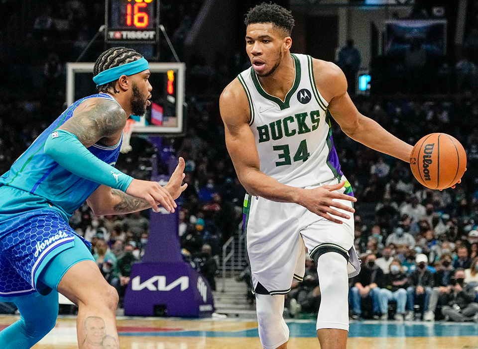 Giannis Antetokounmpo and the Bucks opened as small road favorites in Bucks vs Hornets odds.