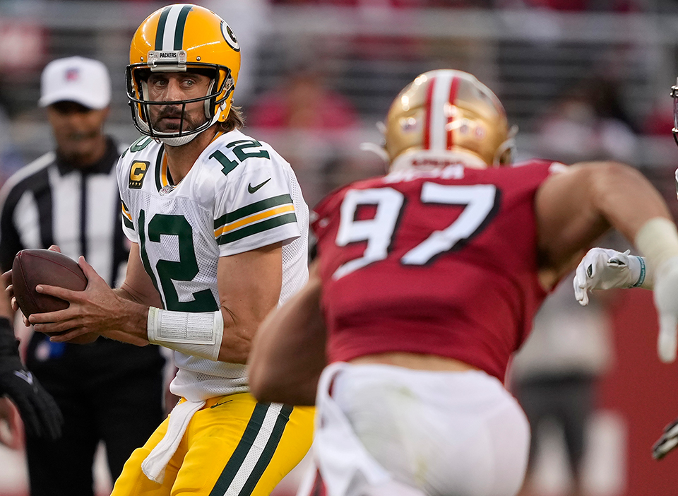 The Green Bay Packers take on the San Francisco 49ers in the Divisional round of the NFL playoffs.