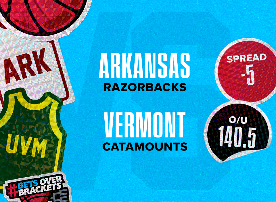 Catamounts vs Razorbacks odds for their Round of 64 game Thursday.