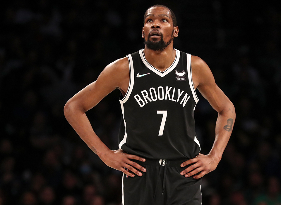 Kevin Durant and the Nets are small home favorites Monday in Celtics vs Nets odds.