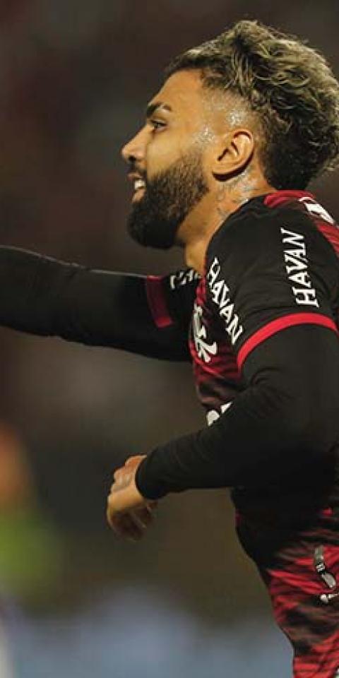 Gabi (Flamengo) comemora gol marcado 