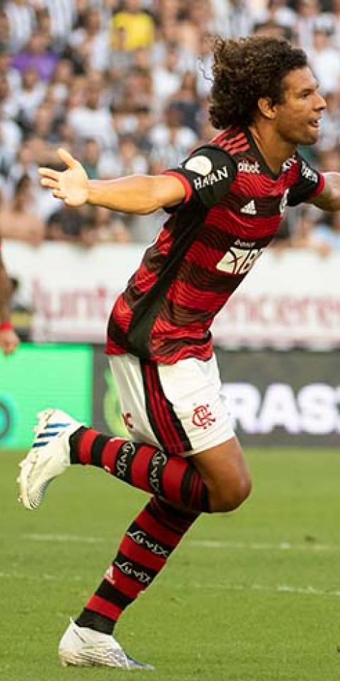 William Arão, do Flamengo, comemora gol marcado