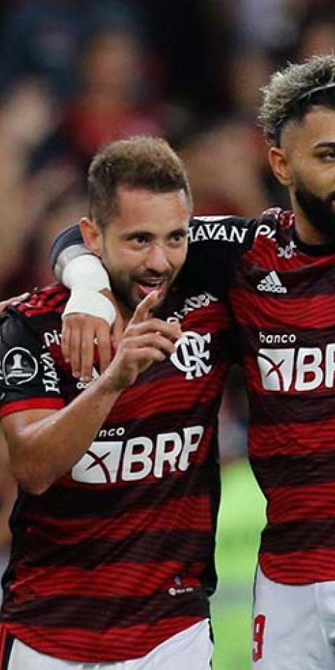Jogadores do Flamengo comemoram gol marcado