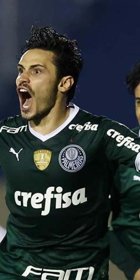 Raphael Veiga, Palmeiras, comemora gol marcado