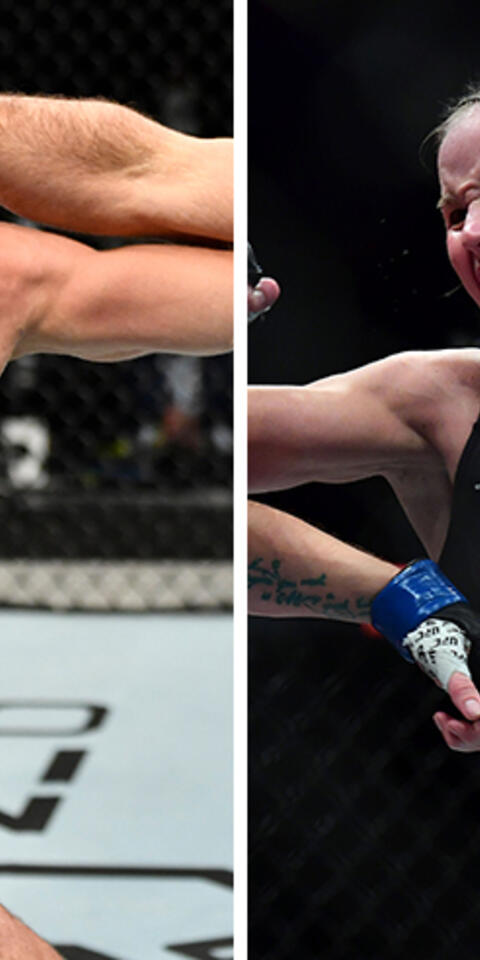 Jiri Prochazka (left) and Valentina Shevchenko (right) are favored in the UFC 275 odds