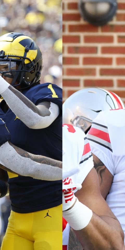 Ohio State Buckeyes and Michigan Wolverines featured in our college football how to bet Rivalry Week 
