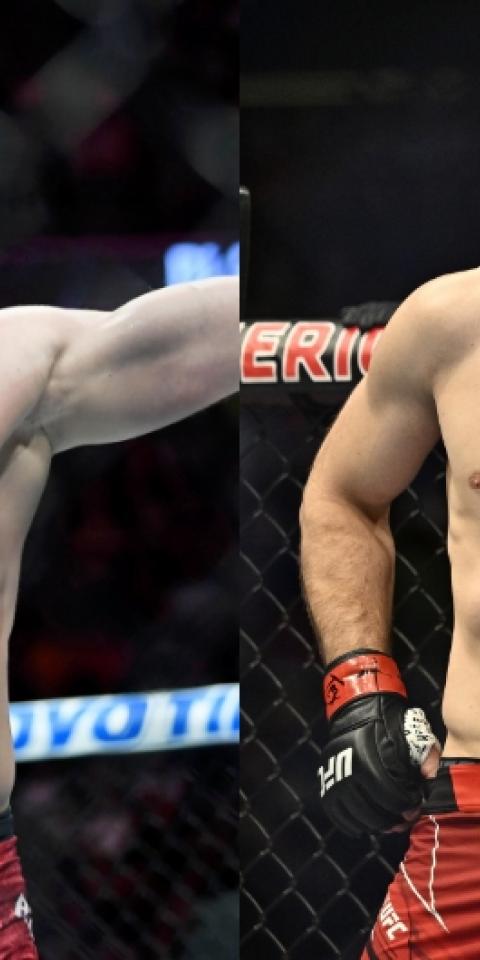 Magomed Ankalaev (right) is favored in the UFC 282 odds.