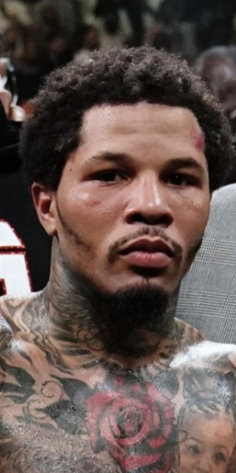 Gervonta Davis celebrates with his belt ahead of his fight with Ryan Garcia