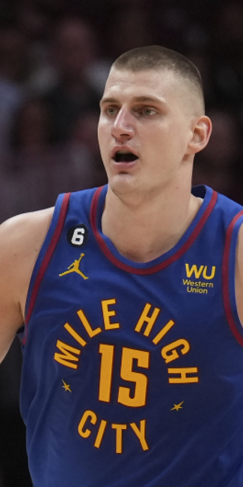 Nikola Jokic's (left) Nuggets are favored in the Heat vs Nuggets Game 2 odds