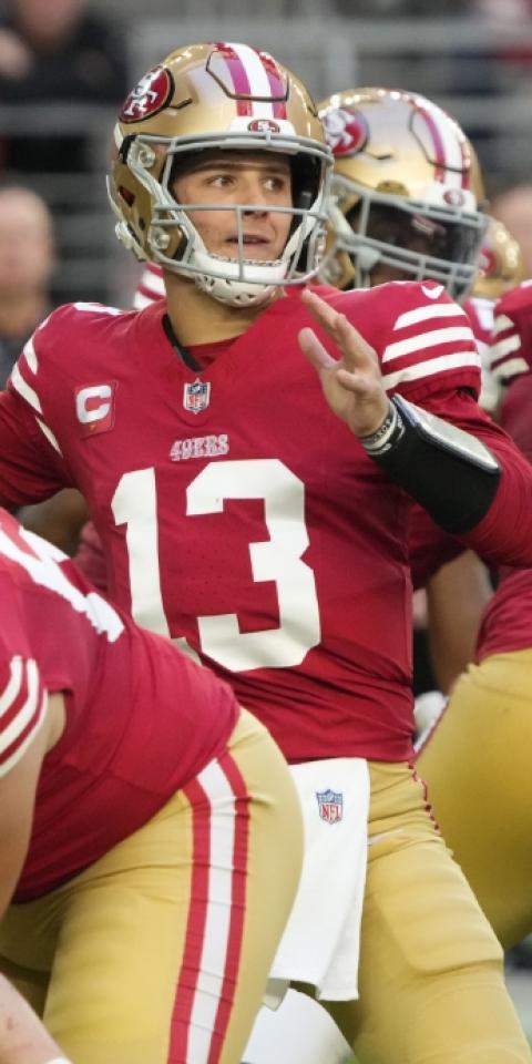Brock Purdy's San Francisco 49ers featured in our 49ers vs Ravens picks and odds