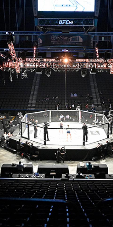 UFC Octagon with no fans in the stands