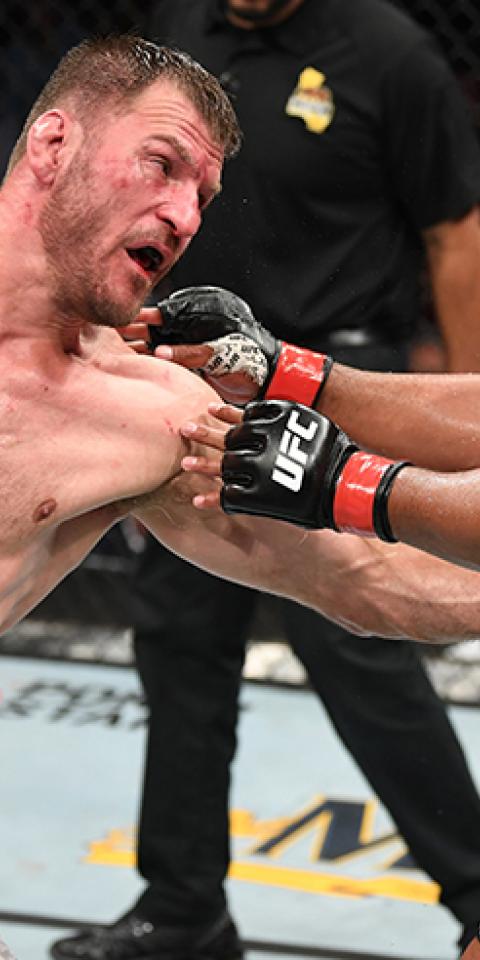 Stipe Miocic and Daniel Cormier, who headline UFC 252, fighting at UFC 241