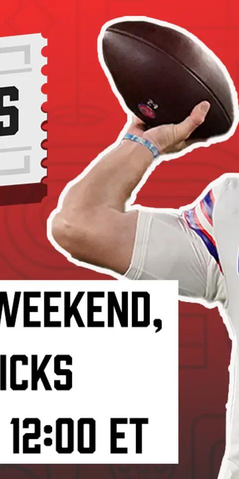 Odds Shark Guys & Bets Joe Osborne Andrew Avery Iain MacMillan NFL NBA La Liga Betting Odds Tips Picks Predictions NFL Playoffs Wild Card Josh Allen