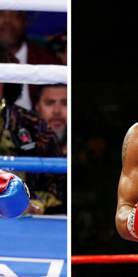 Manny Pacquiao (right) is favored over Ryan Garcia (left) in the Pacquaio vs Garcia odds