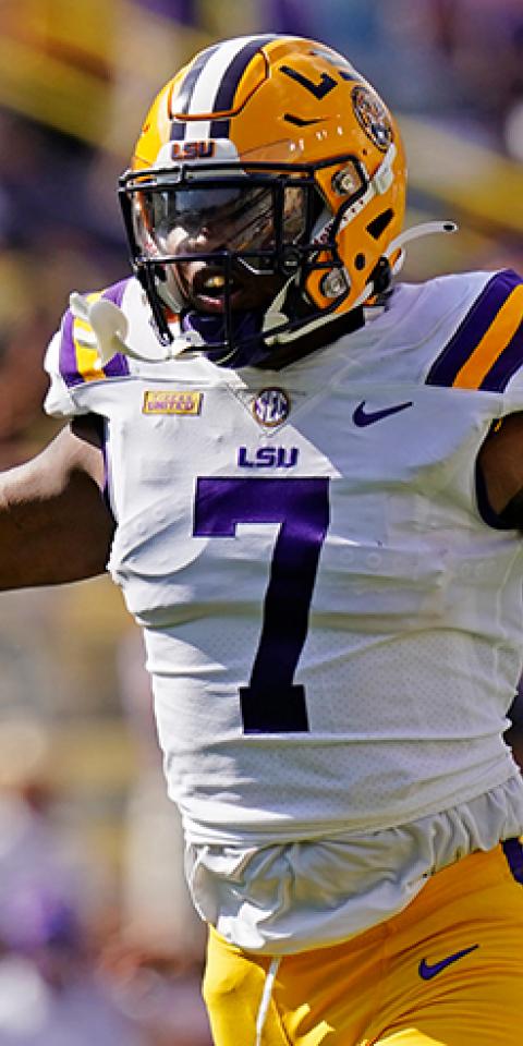 Ja'Marr Chase of the LSU Tigers is a huge favorite to be the first wide receiver taken in the 2021 NFL Draft.