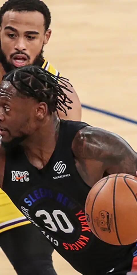 Julius Randle and the New York Knicks are underdogs in NBA betting odds as they try to get past the Los Angeles Lakers on Tuesday night.