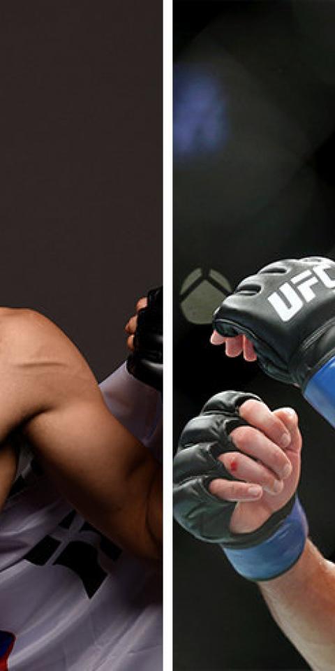 Korean Zombie (izq.) y Dan Ige (der.) se miden en el evento principal de UFC Fight Night: Zombie vs Ige. 