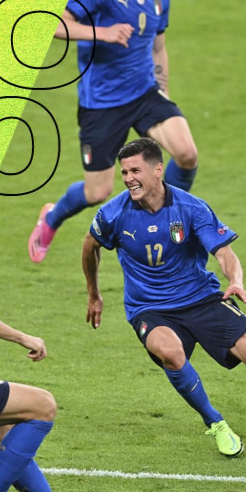 Matteo Pessina celebra el gol anotado frente a Austria. Cuotas para el Bélgica vs Italia, Euro 2020.