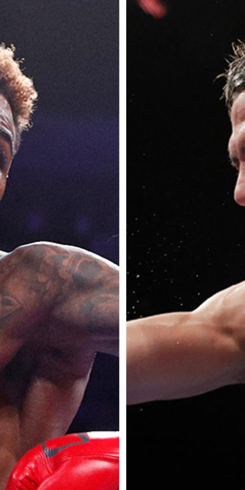 Jermell Charlo (left) is favored in the Charlo vs Castano (right) odds.
