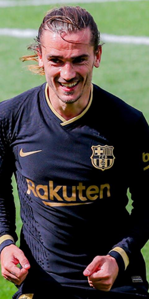 Griezmann celebra un gol con el Barça. Conoce los pronósticos del Barcelona vs Juventus.