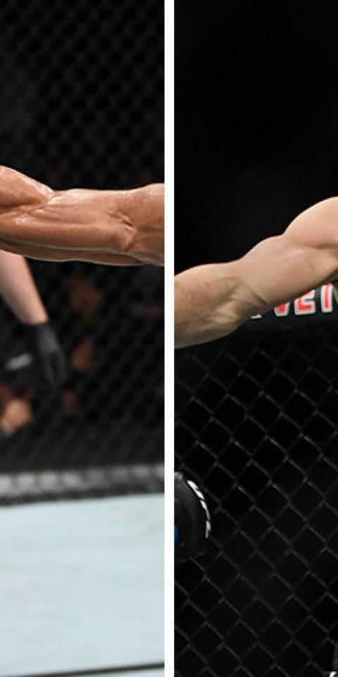 Barboza (izquierda) y Chikadze (derecha) se miden en el UFC Fight Night: Barboza vs Chikadze. Conoce los pronósticos.