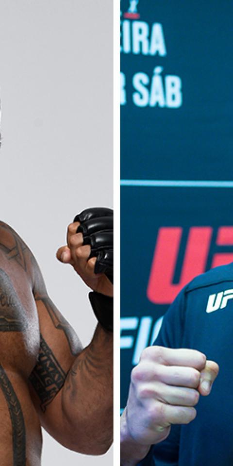 Thiago Santos (left) is favored in the Sanots vs Walker (right) odds for this week's UFC Fight Night.