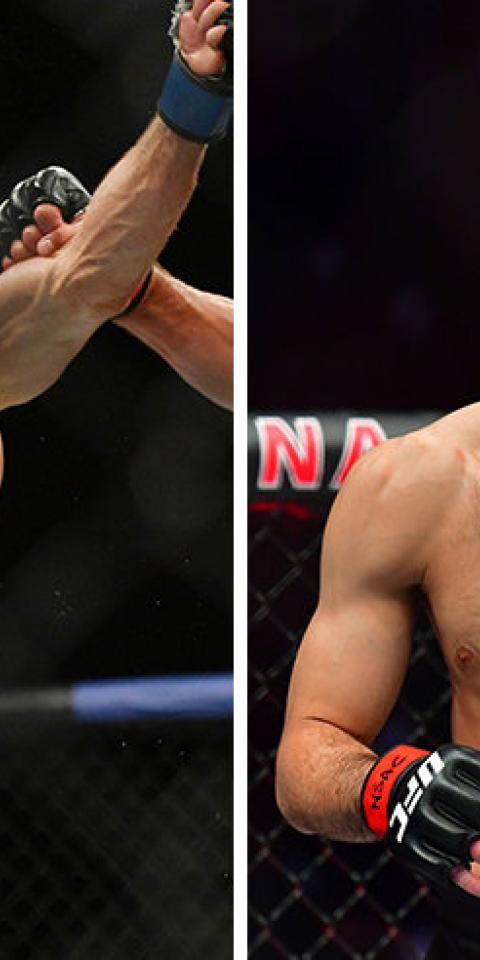 Giga Chikadze (derecha) es favorito en las cuotas del UFC Fight Night: Kattar (izquierda) vs Chikadze.