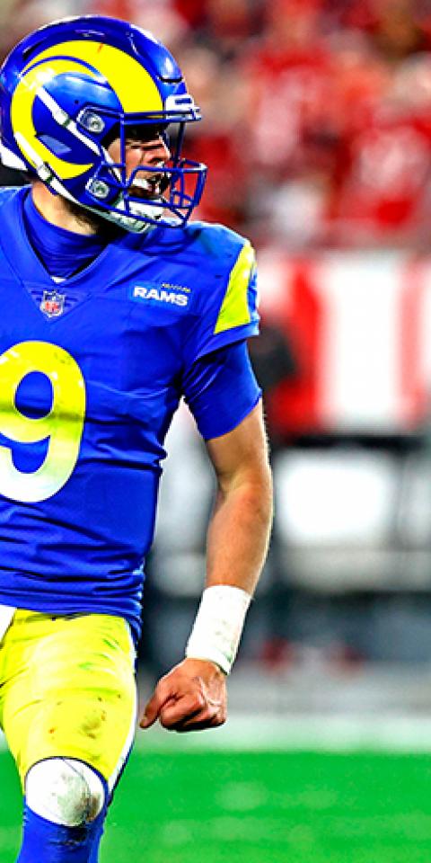 Matthew Stafford en un partido de la NFL. Favoritos, pronósticos y cuotas para el MVP del Super Bowl 56.