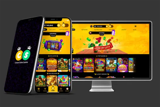 Crown Coins Online Sweepstake Casino Homepage Screenshot