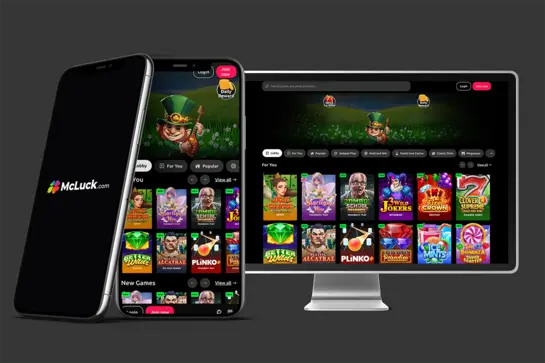 McLuck Online Sweepstake Casino Homepage Screenshot