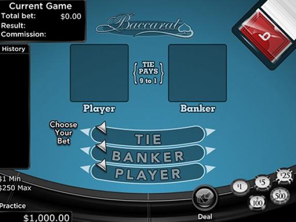 casino games play area for baccarat