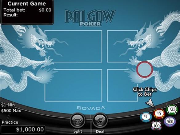 pai gow pokers casino games table