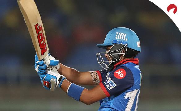 Prithvi Shaw of the Delhi Capitals bats during the Indian Premier League IPL Qualifier Final match between the Delhi Capitals and the Chennai Super Kings at ACA-VDCA Stadium on May 10, 2019 in Visakhapatnam, India.