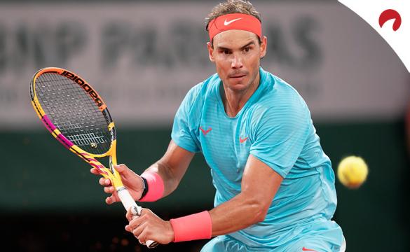 Rafa Nadal en un partido. El tenista vuelve a aparecer como favorito en las cuotas para ganar el Roland Garros 2021.