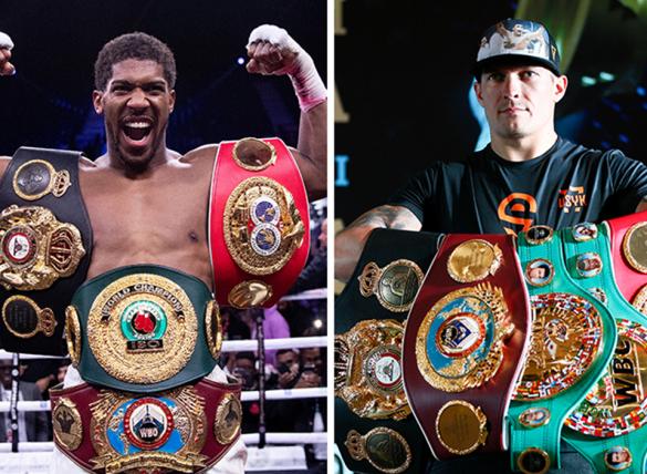 Anthony Joshua (left) is favored in the Joshua vs Usyk (right) odds.