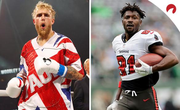 Jake Paul (right) is favored in the Antonio Brown (right) vs Jake Paul odds.
