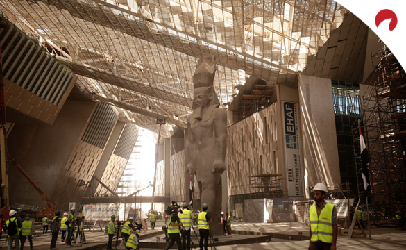 This photo from August, 2021 shows the Grand Egyptian Museum under construction. 